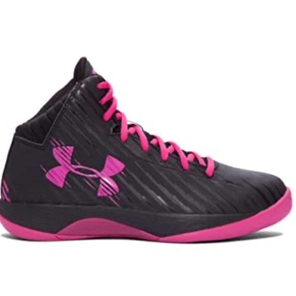 Under Armour Black Pink High Top Basketball Shoes Size 7.5 - Picture 14 of 14